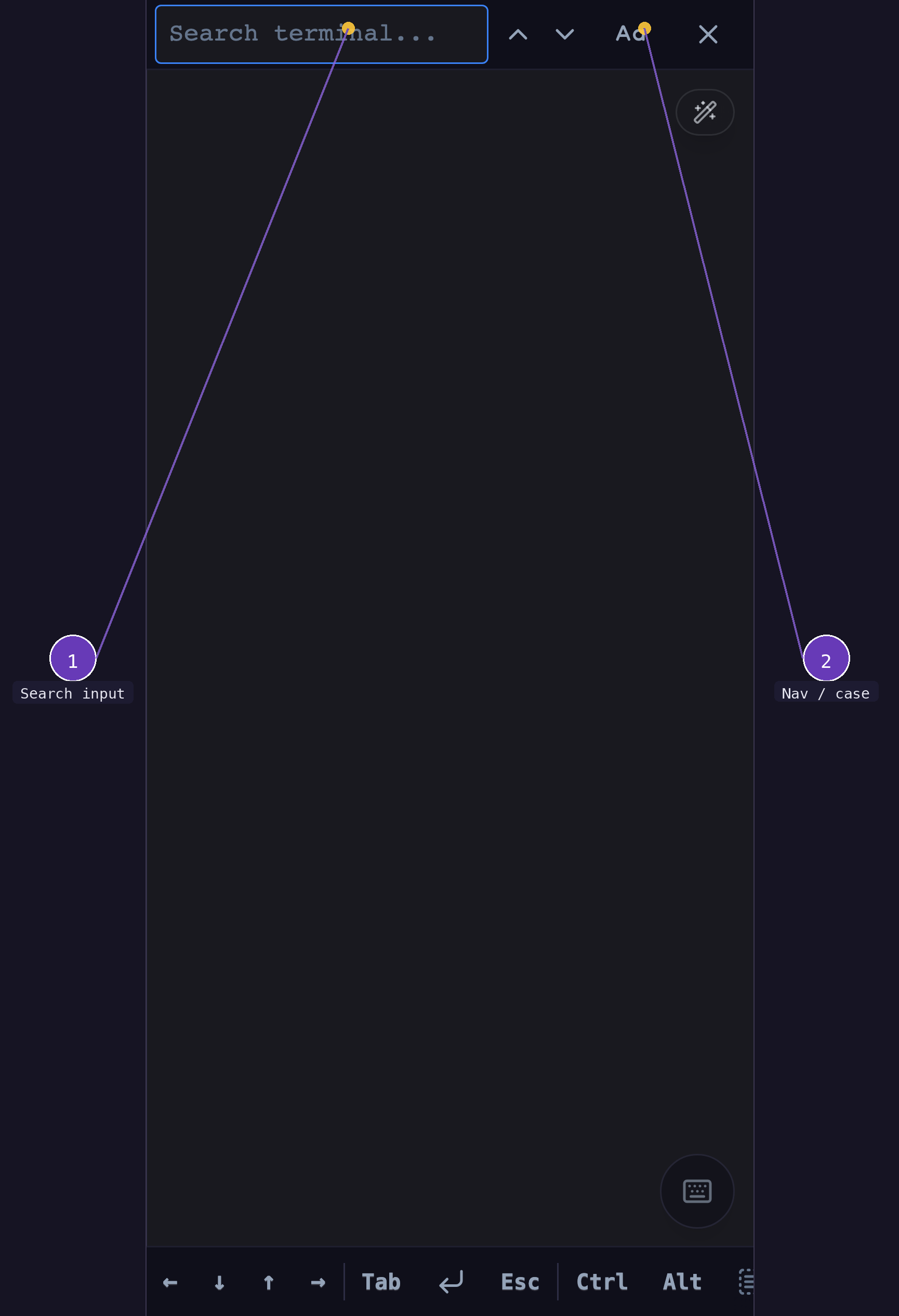Search bar active